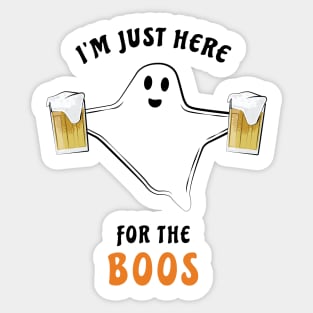 I'm Just Here For The Boos - Funny Halloween Ghost Sticker